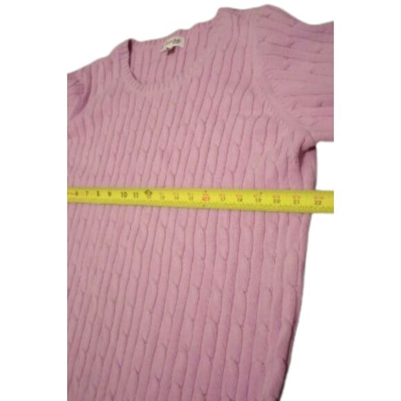 St. John's  Bay Women's Size XL Pink Cable Knit Sweater - Picture 3 of 8